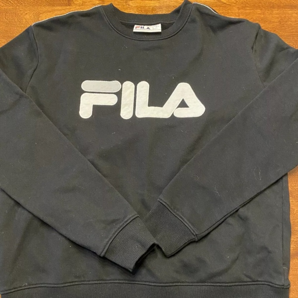 Fila Vintage Sweatshirt Crewneck Black Mens L